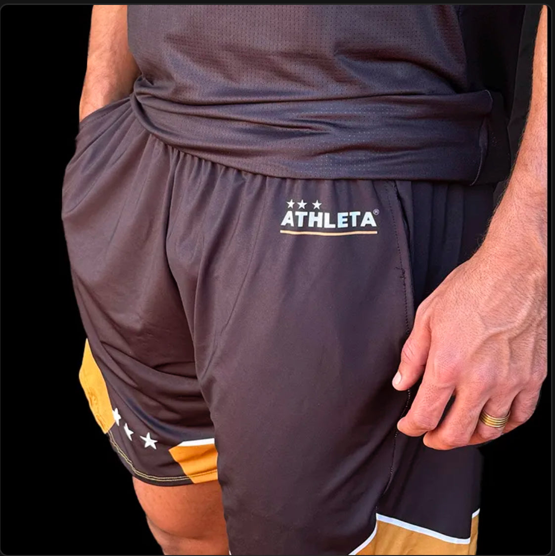 Athleta Base / Gold-Black Shorts